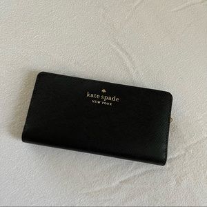 NWT Kate Spade Large Slim Bifold Black Wallet